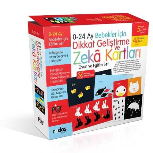 0-24 Ay Bebekler Için Dikkat Geliştirme Ve Zeka Kartları Oyun Ve Eğitim Seti / 0-24 Ay