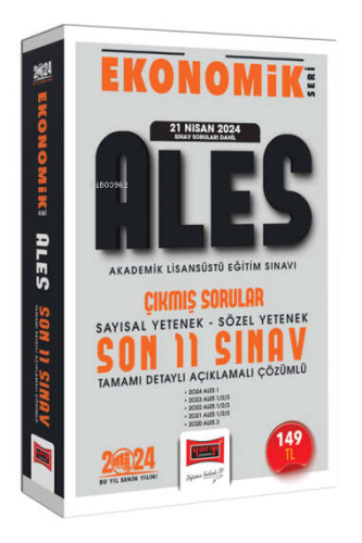 2024 ALES Ekonomik Seri Çıkmış Sorular Tamamı Çözümlü Son 11 Sınav;(21 Nisan 2024 Sınavı Dahil)
