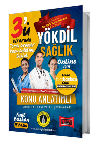 2024 YÖKDİL Sağlık 3'ü Bir Arada Temel Gramer Konu Anlatımı-Sözlük-Soru Bankası ve Alıştırmalar