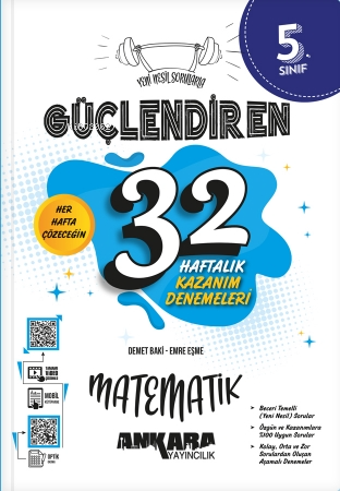 5.Sınıf Güçlendiren 32 Haftalık Matematik Kazanım Denemeleri - Kitapik