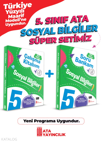 Ata Yayıncılık 5. Sınıf Sosyal Bilgiler Süper Set Soru Bankam + Çalışma Kitabım