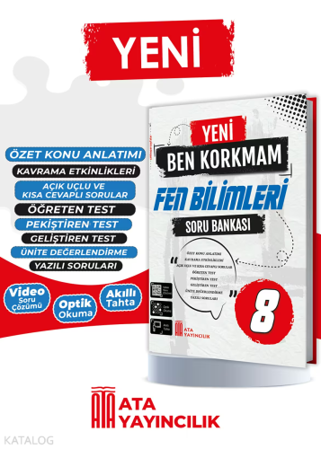 Ata Yayıncılık 8. Sınıf Yeni Ben Korkmam Fen Bilimleri Soru Bankası