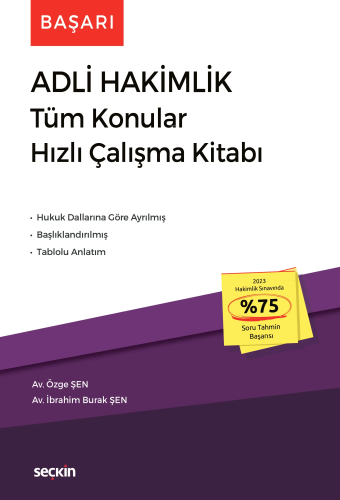 Başarı – Adli Hakimlik Tüm Konular Hızlı Çalışma Kitabı - Kitapiks.com