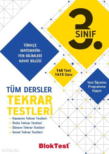 BlokTest Yayınları 3. Sınıf Tüm Dersler Tekrar Testleri BlokTest