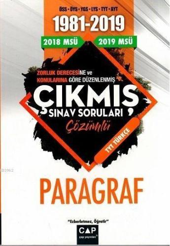 Çap Yayınları TYT Türkçe Paragraf Çözümlü Çıkmış Sınav Soruları Çap - 