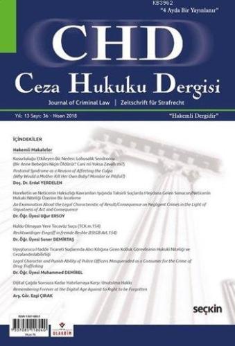 Ceza Hukuku Dergisi Sayı: 36 Nisan 2018