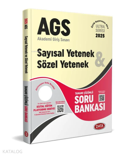 Data Yayınları 2025 AGS Ultra Serisi Sayısal Yetenek - Sözel Yetenek Tamamı Çözümlü Soru Bankası