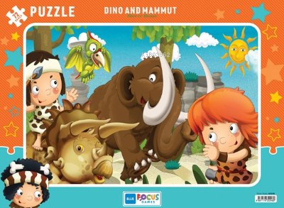 Dino ve Mamut Çerçeveli Puzzle 72 Parça - Kitapiks.com