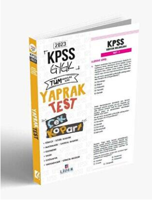 Genel Kültür Genel Yetenek Lisans Kurumsal Çek Kopart Yaprak Test - Ki