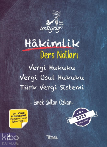 Vergi Hukuku Vergi Usul Hukuku Türk Vergi Sistemi;Hakimlik Ders Notlar