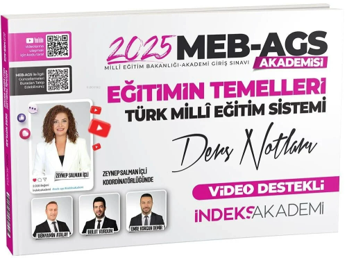 İndeks Akademi 2025 MEB AGS Akademisi Eğitimin Temelleri ve Türk Milli Eğitim Sistemi Video Ders Notları
