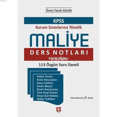 KPSS Kurum Sınavlarına Yönelik Maliye Ders Notları Pratik Bilgiler - K
