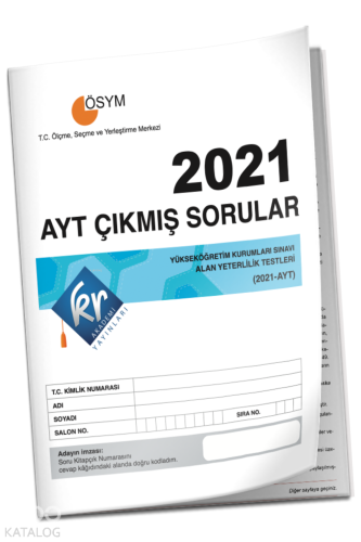 KR Akademi Yayınları AYT Çıkmış Sorular Tıpkı Basım Kitapçığı