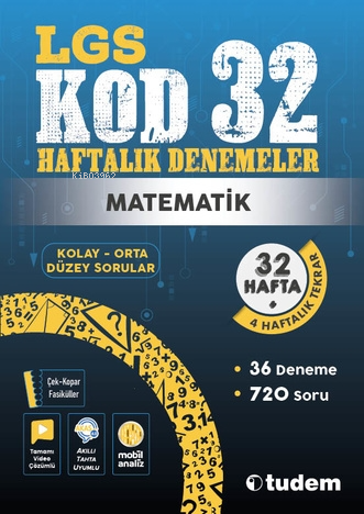 LGS KOD 32 Haftalık Denemeler Matematik - Kitapiks.com