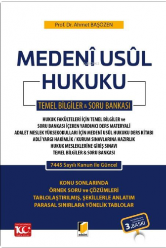 Medeni Usul Hukuku Temel Bilgiler & Soru Bankası - Kitapiks.com