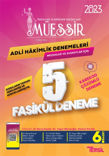 Müessir Adli Hakimlik Cevaplı Denemeleri- 2023 5 Fasikül Deneme Kareko