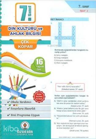 Özdebir 7.Sınıf Poşet Yaprak Test Din Kültürü