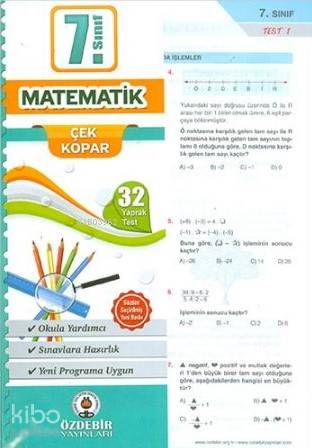 Özdebir 7.Sınıf Poşet Yaprak Test Matematik