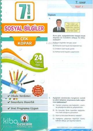 Özdebir 7.Sınıf Poşet Yaprak Test Sosyal Bilgiler