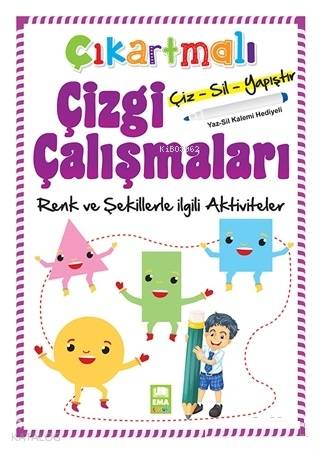 Renk ve Şekillerle İlgili Aktiviteler - Çıkartmalı Çizgi Çalışmaları -