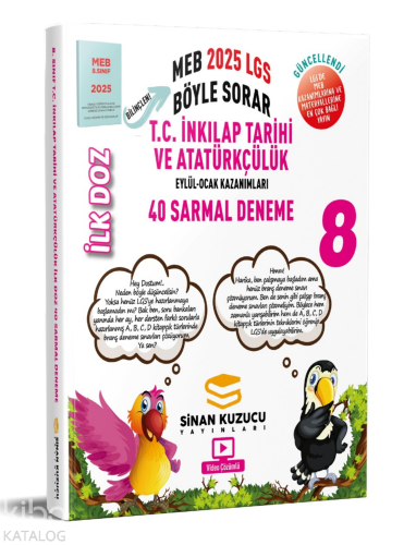 Sinan Kuzucu Yayınları 2025 LGS 8. Sınıf İlk Doz 40 Sarmal Branş Denemeleri T.C İnkılap Tarihi Ve Atatürkçülük Deneme