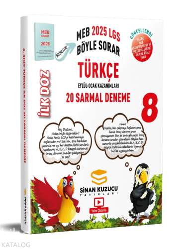 Sinan Kuzucu Yayınları 2025 LGS 8. Sınıf İlk Doz Sarmal Branş Denemeleri Türkçe Sarmal Deneme