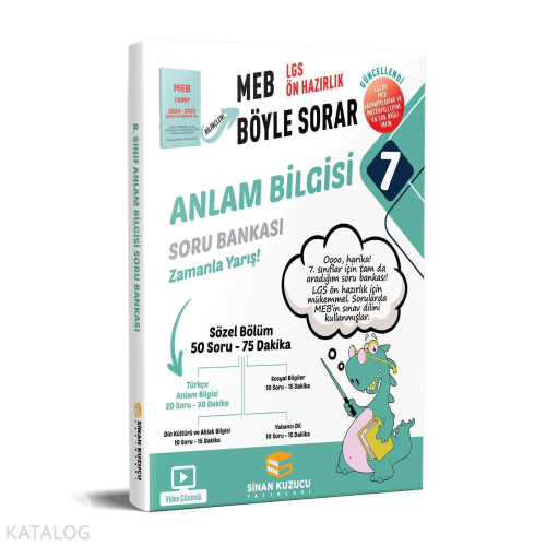 Sinan Kuzucu Yayınları 7. Sınıf Anlam Bilgisi Soru Bankası