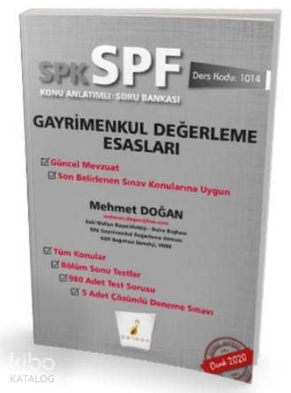 SPK - SPF Gayrimenkul Değerleme Esasları Konu Anlatımlı Soru Bankası 1014