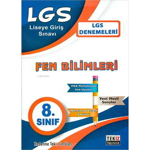 Tekiz 8.Sınıf LGS Fen Bilimleri Denemeleri - Kitapiks.com