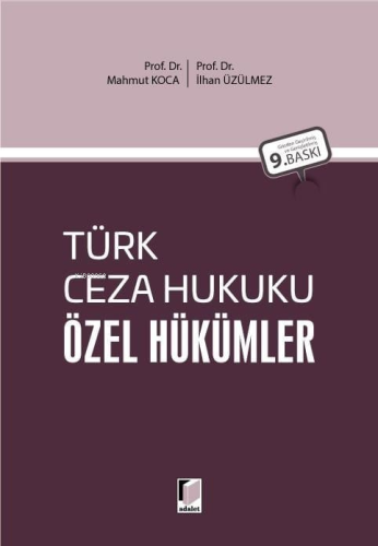 Türk Ceza Hukuku Özel Hükümler - Kitapiks.com