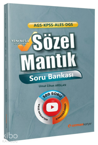 Uzman Kariyer Yayınları KPSS MEB-AGS ALES DGS Sözel Mantık Soru Bankası Çözümlü