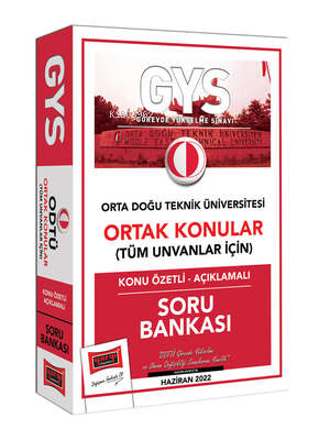 Yargı Yayınları GYS Orta Doğu Teknik Üniversitesi Ortak Konular Tüm Unvanlar İçin Konu Özetli - Açıklamalı Soru Bankası