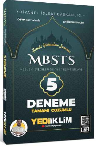 Yediiklim Yayınları 2024 MBSTS Mesleki Bilgiler Seviye Tespit Sınavı Tamamı Çözümlü 5 Deneme