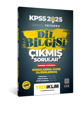 Yediiklim Yayınları 2025 Genel Yetenek Dil Bilgisi Tamamı Çözümlü Çıkmış Sorular