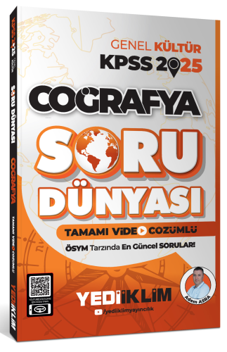 Yediiklim Yayınları 2025 KPSS Genel Kültür Coğrafya Tamamı Video Çözümlü Soru Dünyası