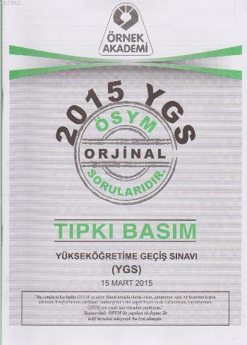 YGS 2015 Soru Kitapçığı Tıpkı Basım
