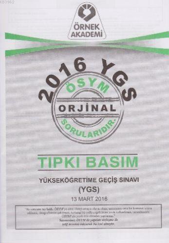 YGS 2016 Soru Kitapçığı Tıpkı Basım - Kitapiks.com